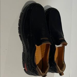 Fashion Black Slip-On Loafers with Textured Sole